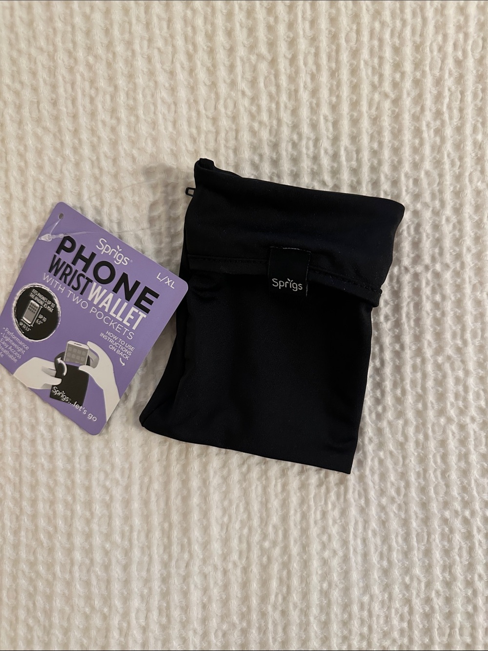 Sprigs Black Phone Wrist Wallet - L/XL